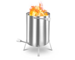 Zwembadverwarming Hout – RVS Zwembadverwarmer op Hout/Steenkool – Buiten Verwarming voor Zwembad – Energiezuinig & Zonder Elektriciteit