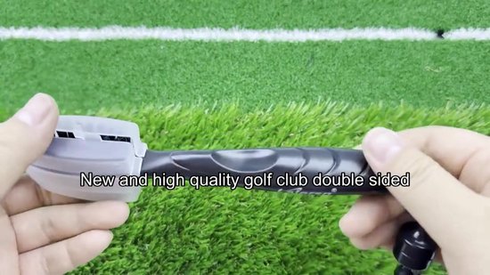 Stripe golfborstel dubbelzijdig met magneet en karabijnhaak