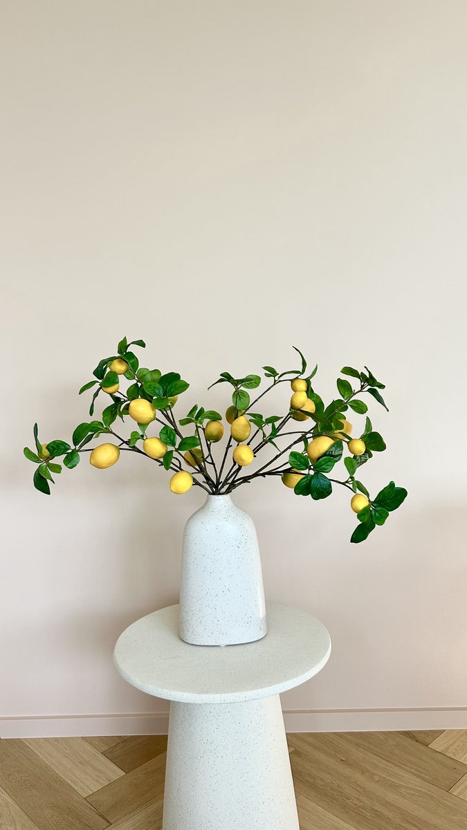 BLOEMM. - Luxe Citroen Takken - Kunsttakken met Citroenen - Alternatief Zijden/Kunstbloemen - 6 Stuks - Realistische Kunstbloemen – Hoge kwaliteit - Zonder Vaas