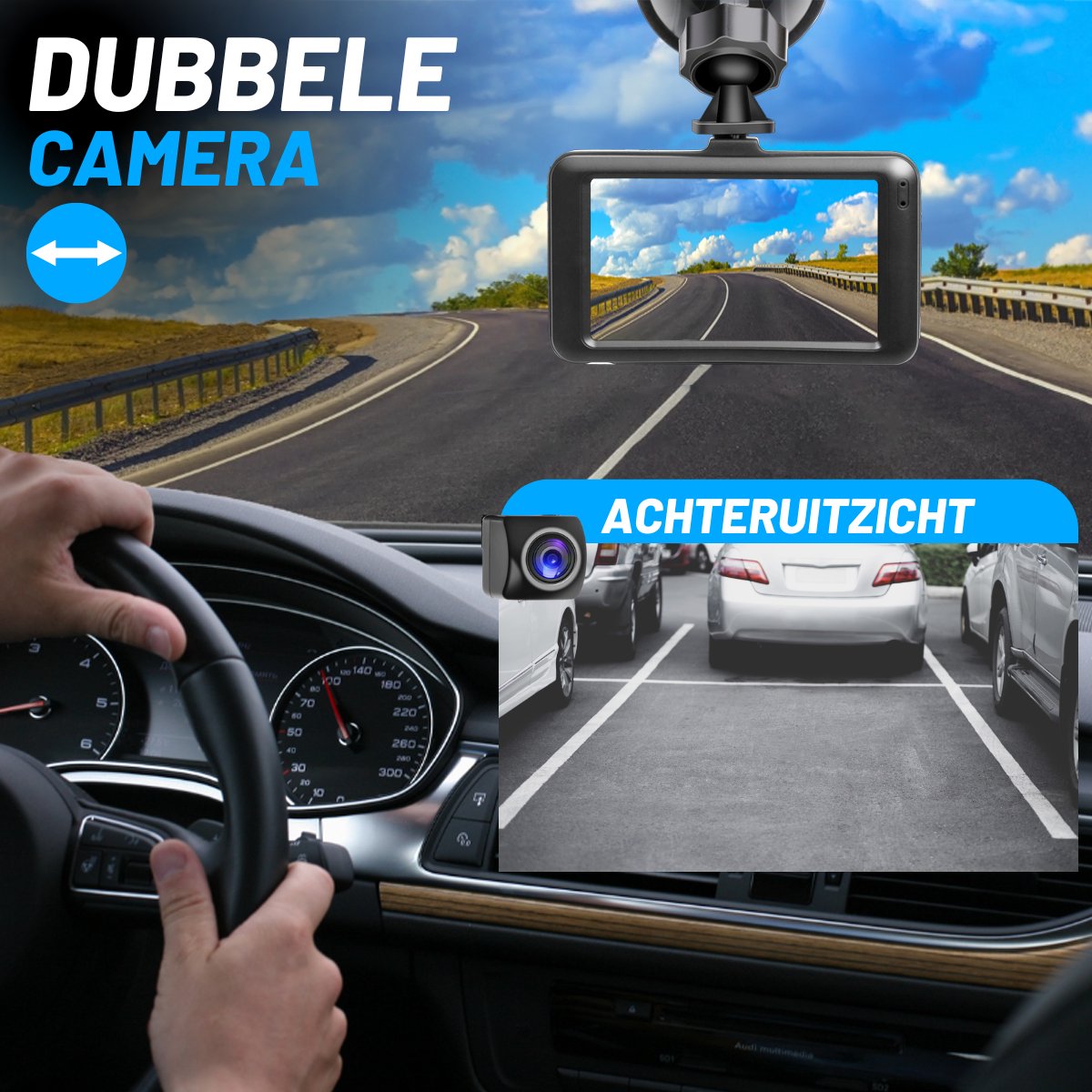 VERTREX Dashcam voor Auto 1080P Full HD - Voor en Achter - Dash cams - Nachtvisie - G-Sensor - 170° Wijdhoeklens - 3,0" LCD - Bewegingsdetectie - Loop Recording - Incl. 32GB MicroSD Kaart – foto 4