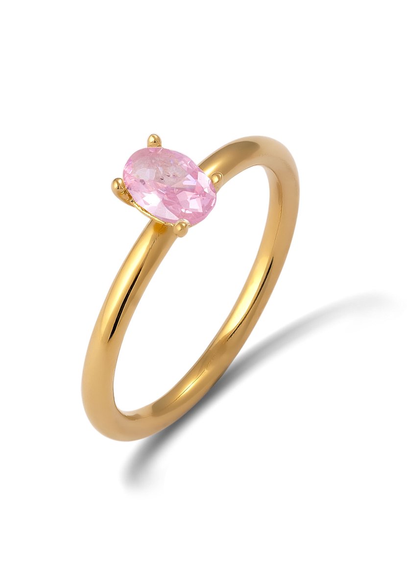Elli - Ring - Ring met stenen Dames Oval Zirkonia Diamant Geslepen Wit 925 Sterling Zilver - Dames