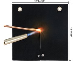Lasdeken, 12 x 12 inch Koolstofvezel Hittebeschermingsmat, Hittebestendig tot 1800 °F, Vlambeschermingsmat met Metalen Oogjes, Ideaal voor Loodgieterswerk, Soldeerwerk, Propaanbranders, Koperpijpwerk