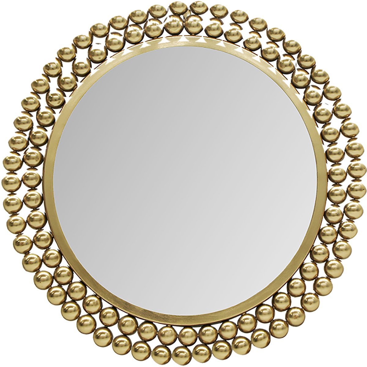 Spiegel - Wandspiegel - Trion Alia - Decoratieve Spiegel - 46cm - Rond - Goud - Metaal