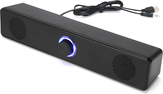 Luidspreker - USB Soundbar - Bedrade Regelaar - Voor Computer - Stereo Geluid - Voor Werk & Spel - Zonder Bluetooth - Zwart - Lang Formaat - 1 Stuk kopen - beste keuze voor lcd scharnieren hp 17-bs022nd