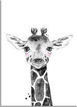 DesignClaud Giraffe Kinderkamerposter A3 + Fotolijst zwart