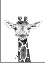 DesignClaud Giraffe Kinderkamerposter A4 + Fotolijst wit