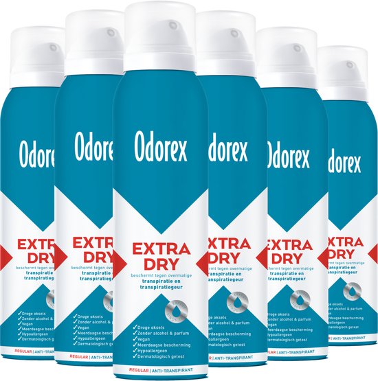 Odorex Extra Dry Deodorant Spray Regular- 6x 150ml - voordeelverpakking
