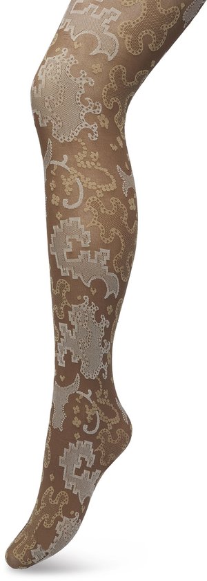 Bonnie Doon Graphic Collants 60 Deniers Marron Femme Taille L/XL - Imprimé Graphique - Coutures Lisses - Confort de Port Maximum - Collants Ornement - Collants Chique - Festif - Marron Foncé - Marron Foncé - Bracken - BP221909.11
