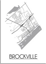 DesignClaud Brockville Plattegrond poster A4 + Fotolijst wit