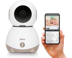 Alecto Wifi Babyfoon met Camera en App - Full HD - Op afstand beweegbaar - Melding bij beweging en geluid - SMARTBABY10BE - Beige