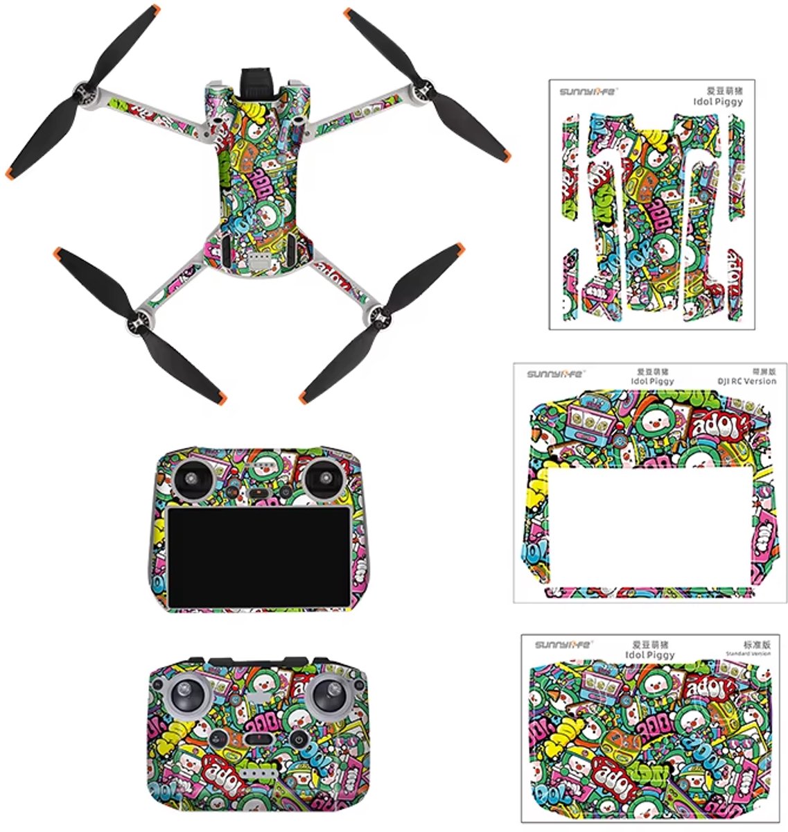 Stickerset - Idol Piggy - Mini 3 Pro en RC Controller