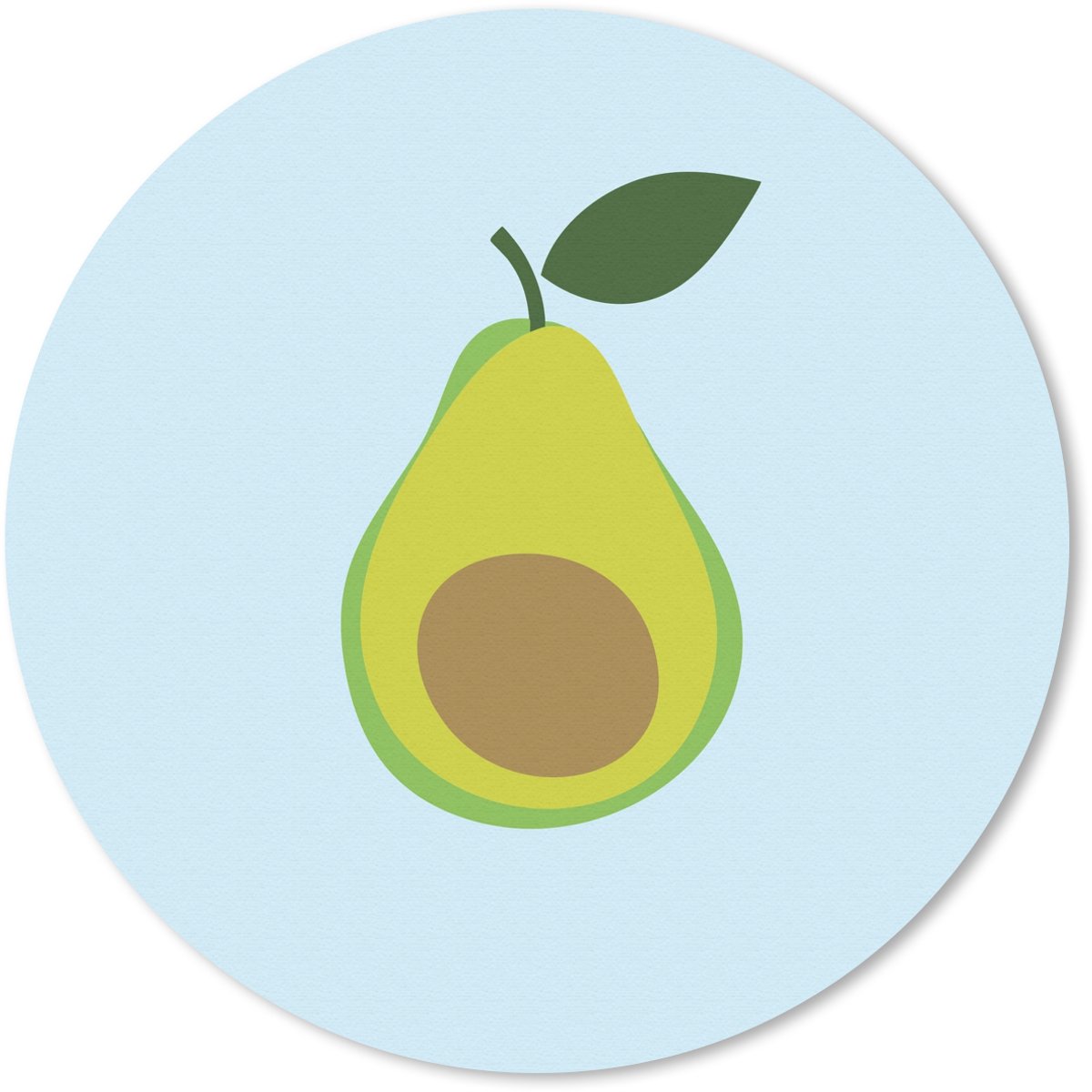 Muismat rond 40x40 cm - Mousepad Avocado - Illustratie - Groene - Vrucht - Ronde muismatten