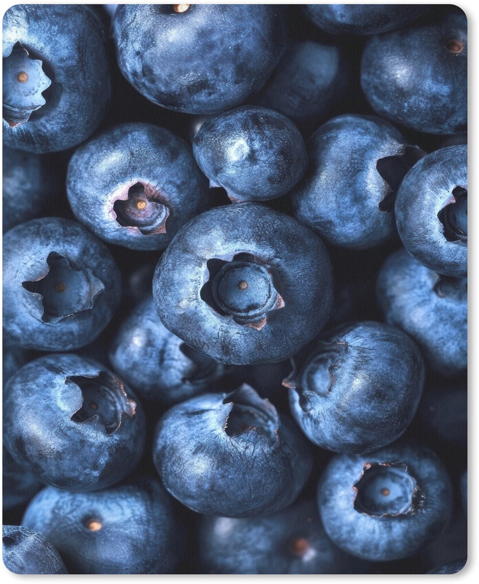Muismat 19x23 cm - Mousepad Bessen - Blauw - Fruit - Muismatten