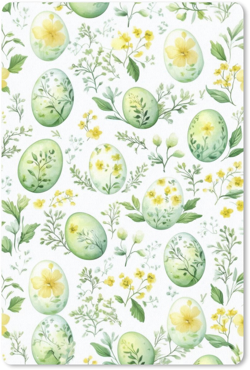 Muismat 18x27 cm - Mousepad Patroon - Groen - Eieren - Muismatten