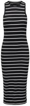 Only ONLBELFAST STRIPE S/L MIDIDRESS JRS NOOS Robe Medium-longue noir-blanc XS Femme