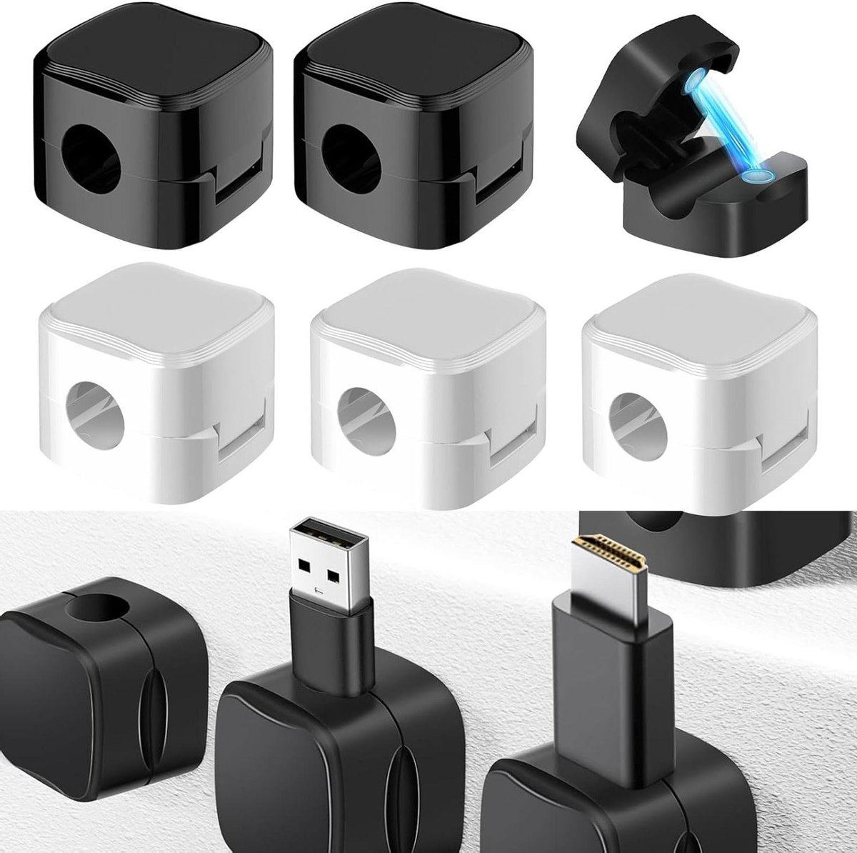 Magnetische kabelclips - 10 stuks - voor kabelbeheer