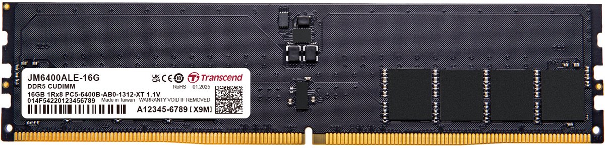 Transcend Jm6400Ale-16G – Werkgeheugen Voor Desktop – 16 Gb – 6400 Mhz