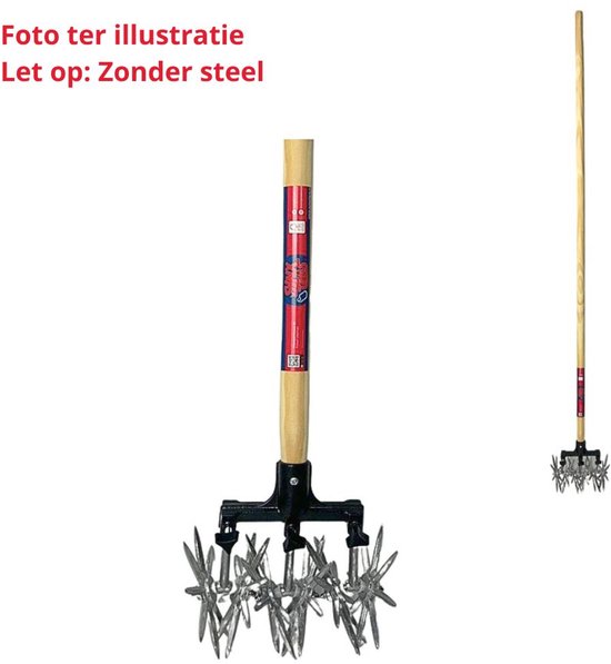 Synx Tools Rolcultivator 21 cm - Cultivator - Bodembewerkers - gazonmest - gazonbeluchter - hark - Zonder steel van Synx Tools — afbeelding 4