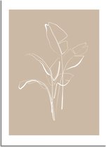 DesignClaud Poster bladeren naturel - minimalisme A2 poster (42x59,4cm)