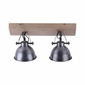 Paul Neuhaus samia - Industriele Plafondlamp - 2 lichts - L 44.5 cm - Staal - Industrieel - Woonkamer | Slaapkamer | Keuken