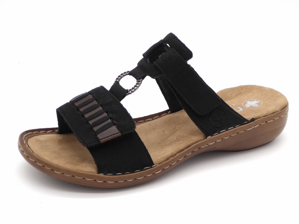 Rieker Dames Slipper - 60881-00 Zwart - Maat 42