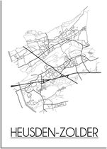 DesignClaud Heusden-Zolder Plattegrond poster A2 + Fotolijst wit