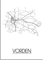 DesignClaud Vorden Plattegrond poster - A2 + fotolijst wit (42x59,4cm)