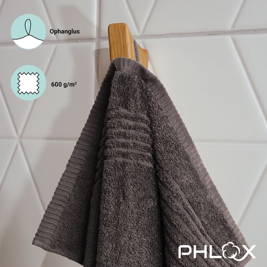 PHLOX Serviettes 50x100 cm - 6 pièces - Supreme Collection 600 g/m2 - OEKO-TEX Made in Green & BSCI certifié - anthracite