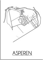 DesignClaud Asperen Plattegrond poster - A2 + fotolijst wit (42x59,4cm)