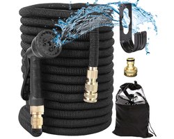 Uitbreidbare tuinslang 30 meter met spuitpistool, kraanadapter en opberghaak - tuinslang flexibel - tuinslangen - tuinslanghaspel - tuinslang gardena - tuinslang koppelingen - 42831