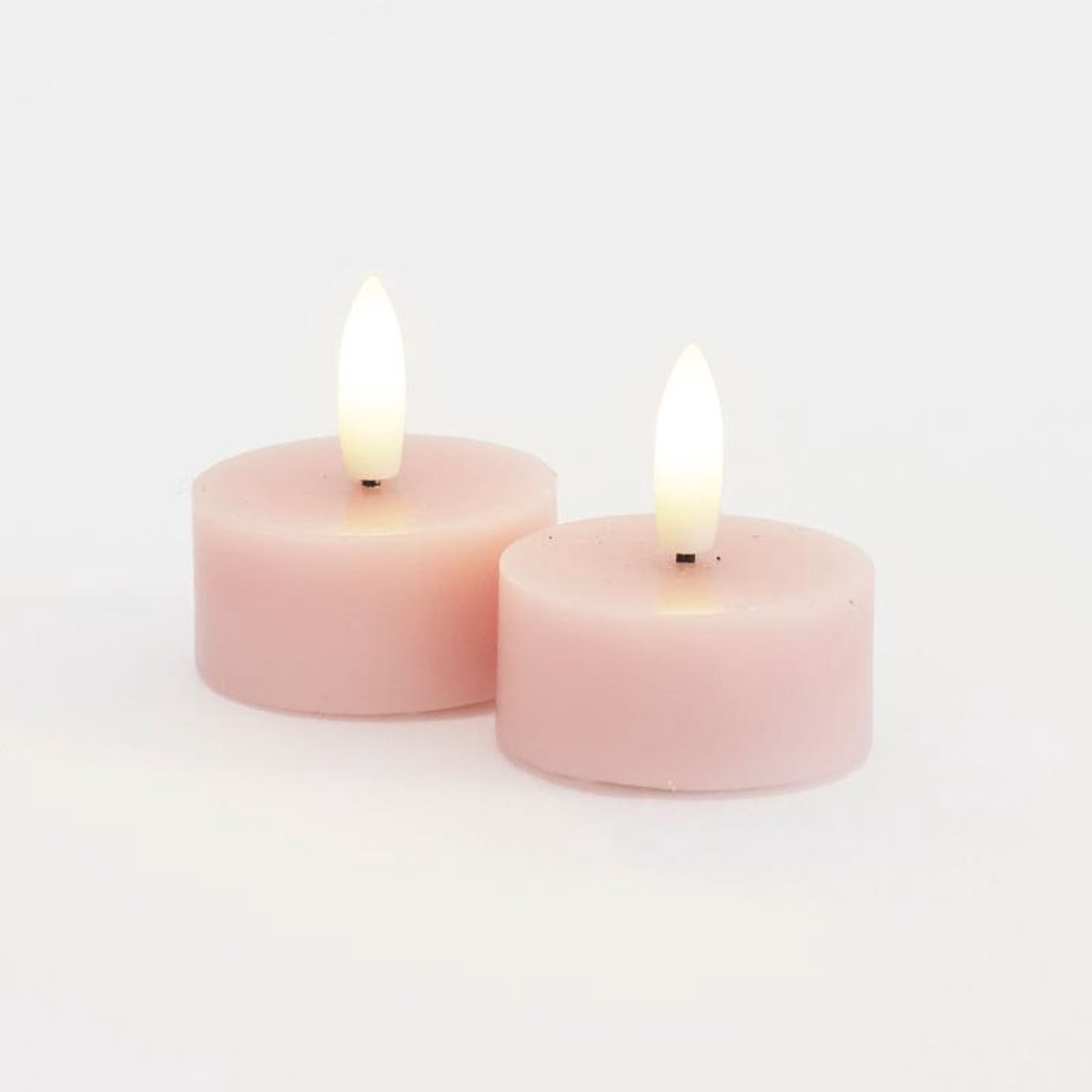 Sirius Sille LED Theelichtjes – Set van 2 – Light Pink/Licht Roze – Ø 4,5cm x 2,2cm – Realistische Vlam – Batterij Light Pink - waxinelicht