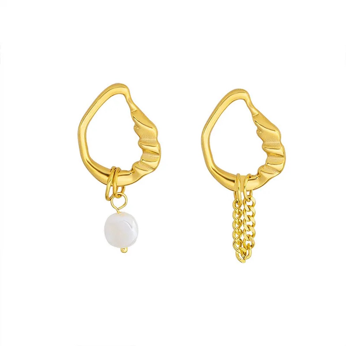 Oorbellen Si Amor Sieraden EDLT7060-G Roestvrij Staal Kleur Goud