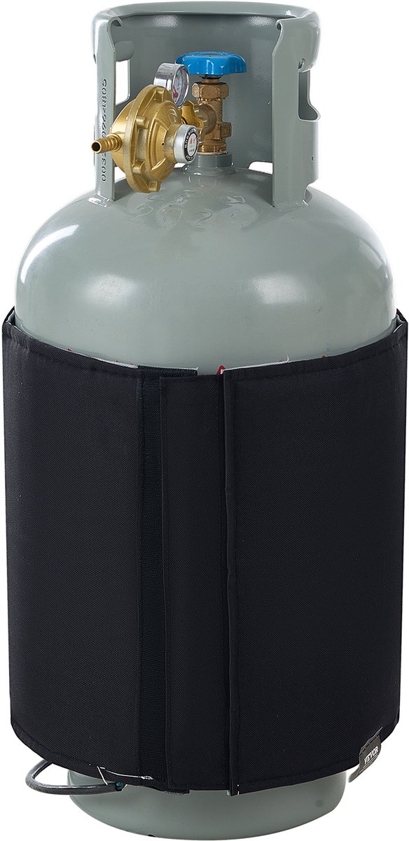 Elektrische deken - Isolerende hoes - Gasfles verwarmen - Instelbare temperatuur - 120 W - Zwart