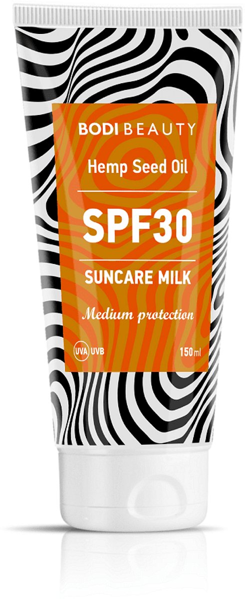 Zonnebrand lichaam cream SPF 30 met hennep en Monoï de Tahiti-olie - Q10 - verjongt en maakt strak 200ml