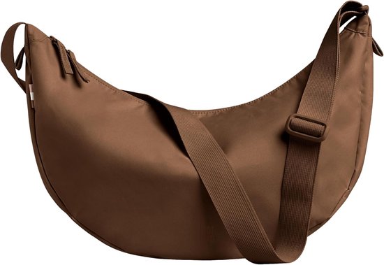 SONS OF ALOHA Dames Crossbody Moon Bag HOKU van gerecycled zeeplastic | Halfmaan handtas Waterafstotend | Stijlvolle schoudertas met verstelbare riem, Crème, Medium