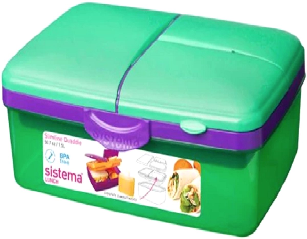Sistema Lunchbox 2L Quaddie - Paars/Gekleurd