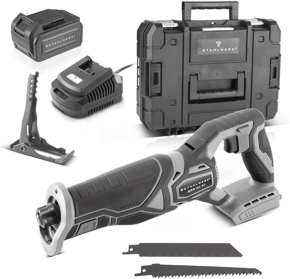 Accu Reciprozaag 20 Volt met 4 Ah Li Ion - Universele Decoupeerzaag voor Hout, Metaal en Kunststof