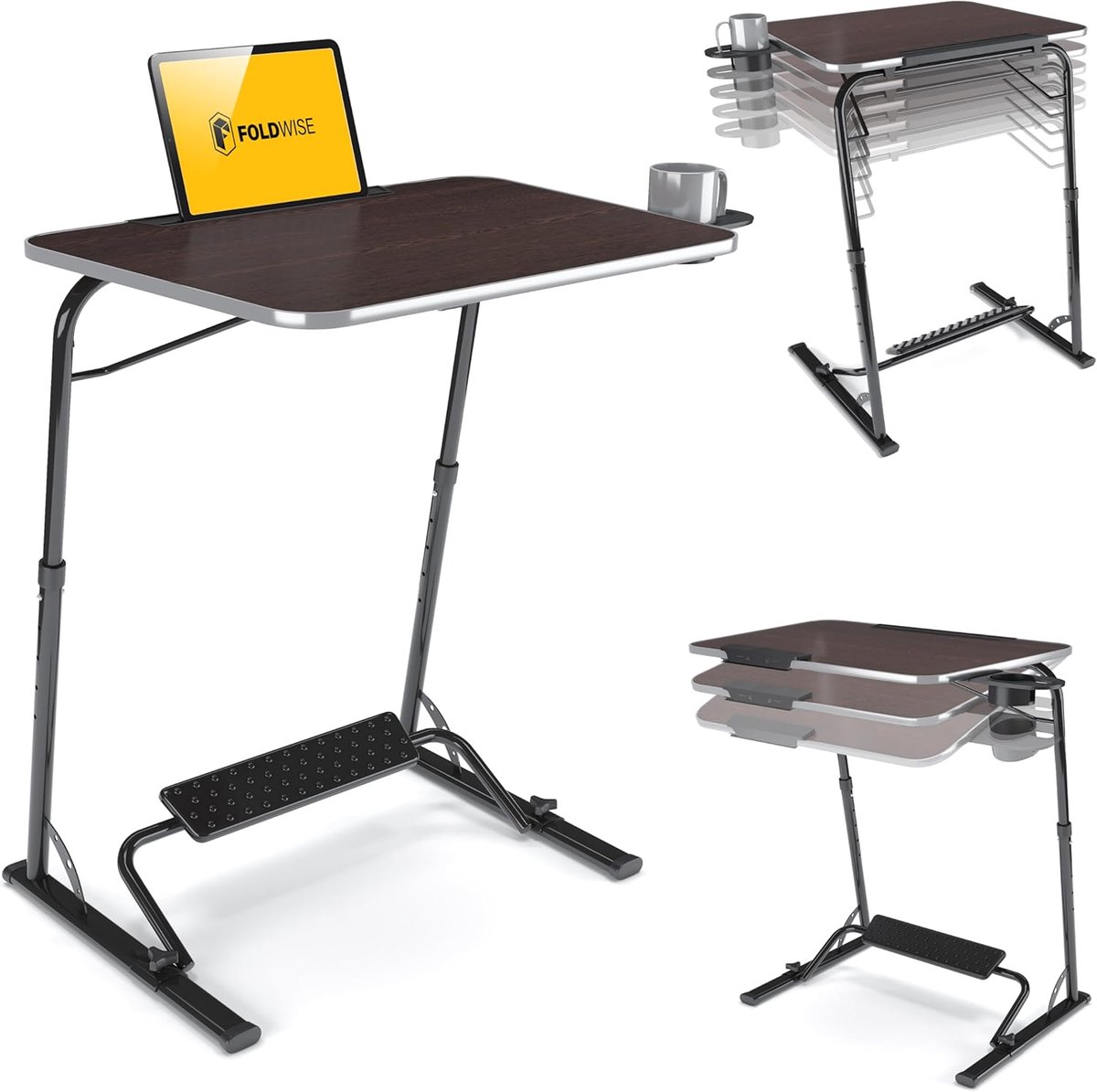 Opvouwbare laptoptafel - Draagbaar, verstelbaar en multifunctioneel - 1 stuk - Zwart - Hout