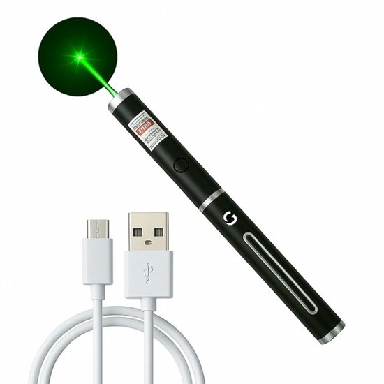 Professionele Laserpen | USB | Oplaadbaar - Groen - Laserlampje - Laserpointer Kat - Laser - USB Rechargeable - CE Certificaat - Laser-pointer Lange Afstand, Laser-pointer Pen, TV Led Lcd - AA Batterijen - Batterijen inbegrepen