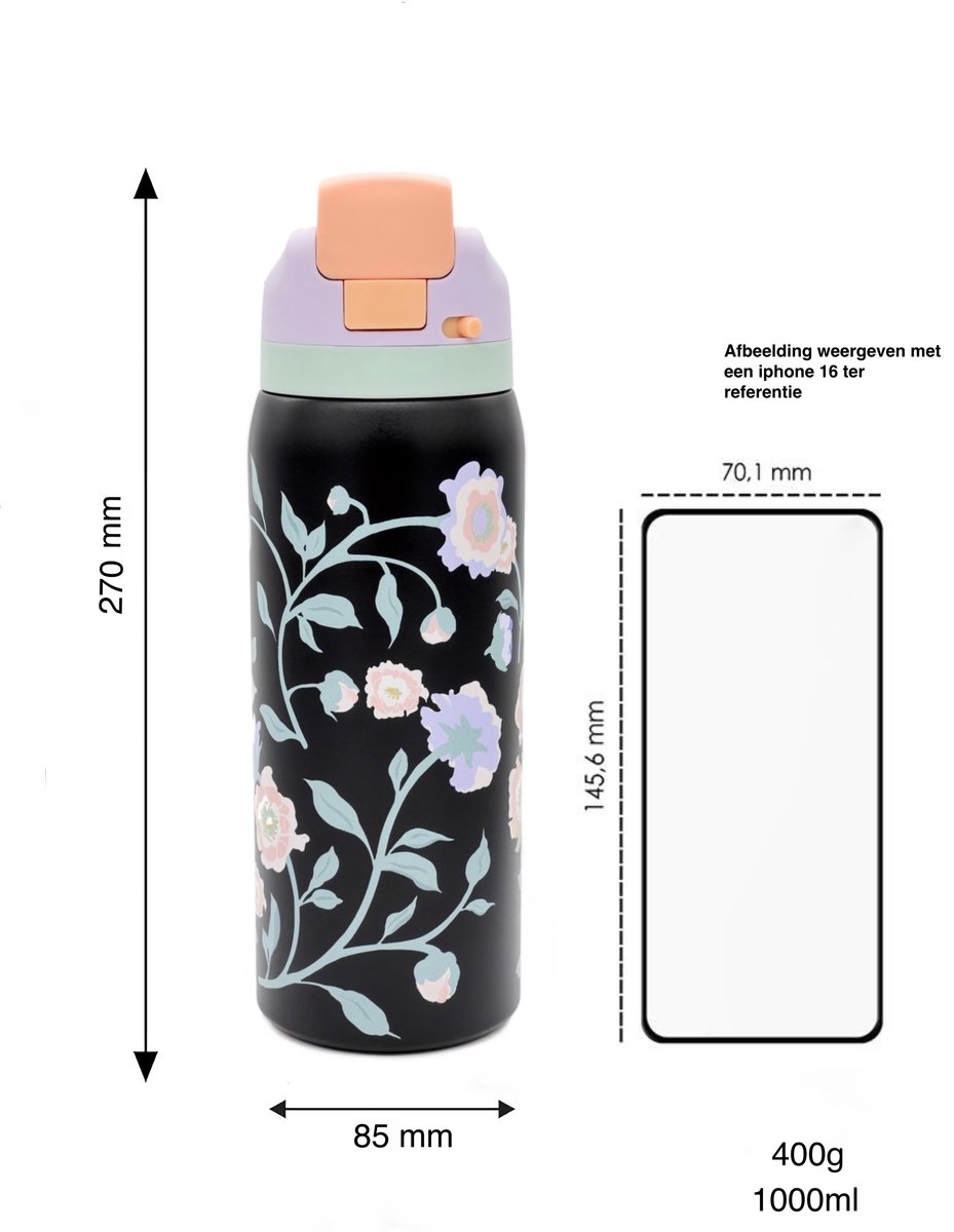 LYKKE Freesip Thermos - Drievoudig geïsoleerde RVS beker met rietje thumbnail 3