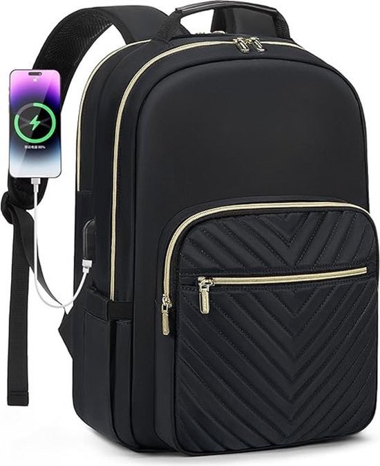 HOMIEE Anti-Diefstal Laptoprugzak met USB-oplaadaansluiting, voor 15,6