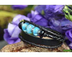 Urn-Heren lederen herdenkingsarmband met as verwerking- Sieraad wordt voor u op maat gemaakt!- Zwart Lederen Mannen Armband met as verwerkt in glas bedel-Herdenkingssieraad-Herinneringsarmband-Gedenksieraad-Heren sieraad-Armband met asverwerking