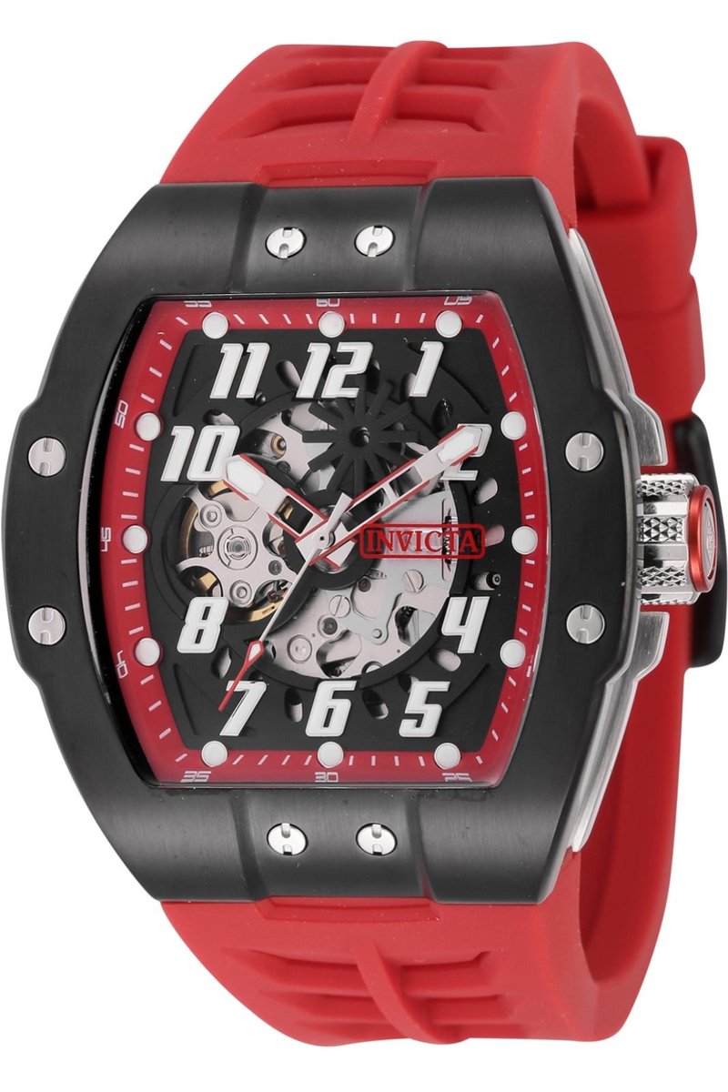 Invicta S1 Rally 44891 Heren Horloge - Waterdicht - Analoog - Automatisch Uurwerk - Roestvrij Staal met zwarte Wijzerplaat - 44mm