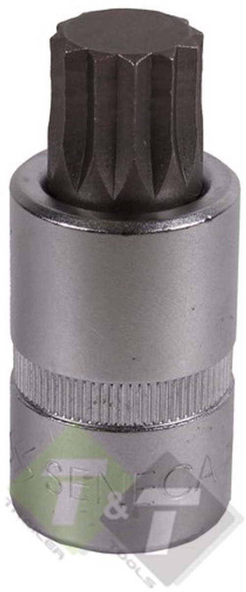 m8 twaalfkant spline dop uitwendig - 55 mm - 1/2 duims aansluiting - veeltanddop - meertanddop - spline bit - seneca