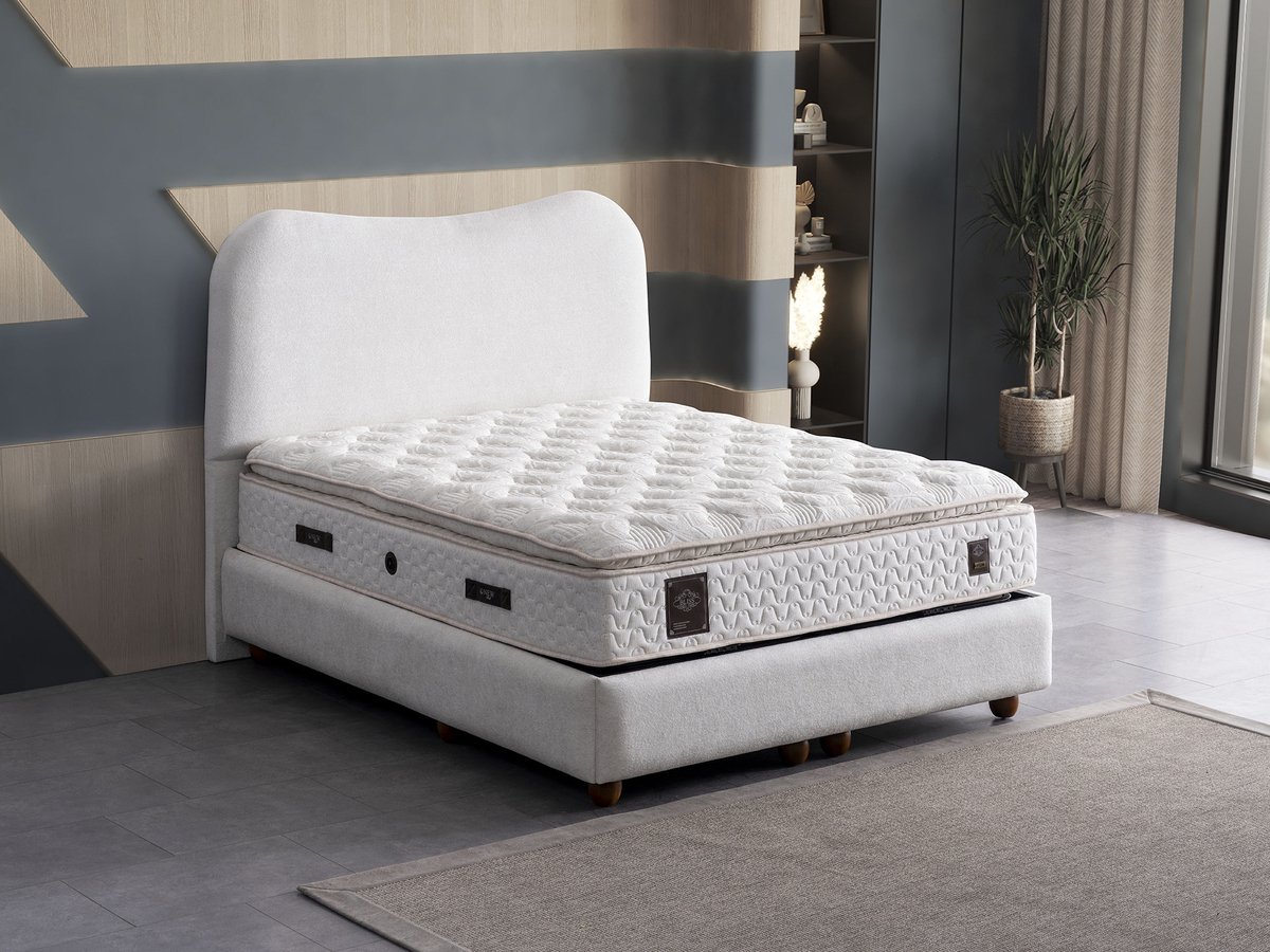 New Bed Orthopedisch Matras met 7-Zone Pocketvering, Memory Foam Extra Topper, Rugondersteuning, Ergonomisch Ontwerp voor Slaapkamerinnovatie 180 cm x 200 cm