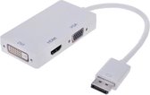 DisplayPort 1.1 naar HDMI, DVI en VGA adapter / wit - 0,15 meter