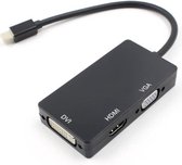 Dolphix Mini DisplayPort 1.1 naar HDMI, DVI en VGA adapter / zwart - 0,20 meter