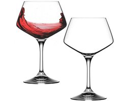 2 Stuks – Kristallen Wijnglazen – Gemaakt in Italië – Aria Lijn – 50 cl – 185 mm Hoog – Ø114 mm – Transparant – Luxe Wijnkelken van Italiaans Kristal – Vaatwasserbestendig – Voor Rode en Witte Wijn