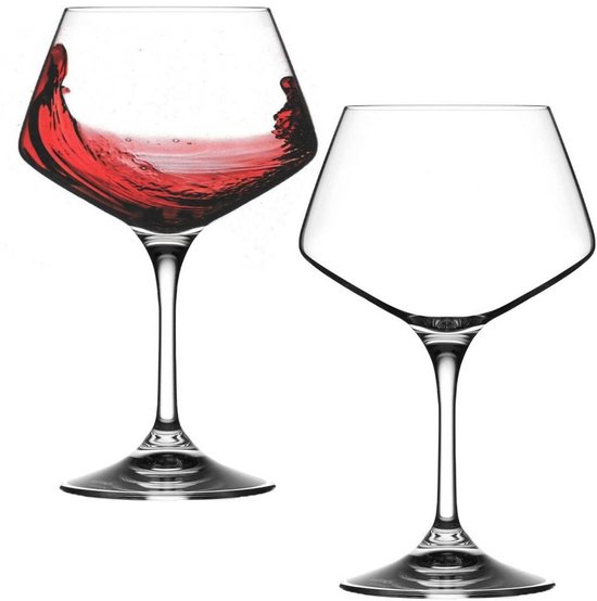 Verres à vin en cristal – Fabriqués en Italie – Ligne Aria – 50 cl – Hauteur 185 mm – Ø 114 mm – Transparents – Verres à vin de Luxe en cristal italien – Compatibles lave-vaisselle – Pour Vin rouges et Witte