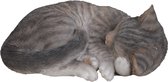 Slapende kat 11x28x31cm - Tuinbeeld - Dierenbeeld